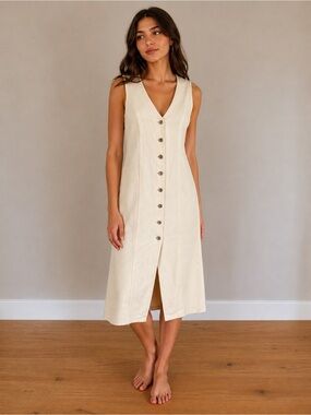 Abercrombie & Fitch Cream Midi Dress